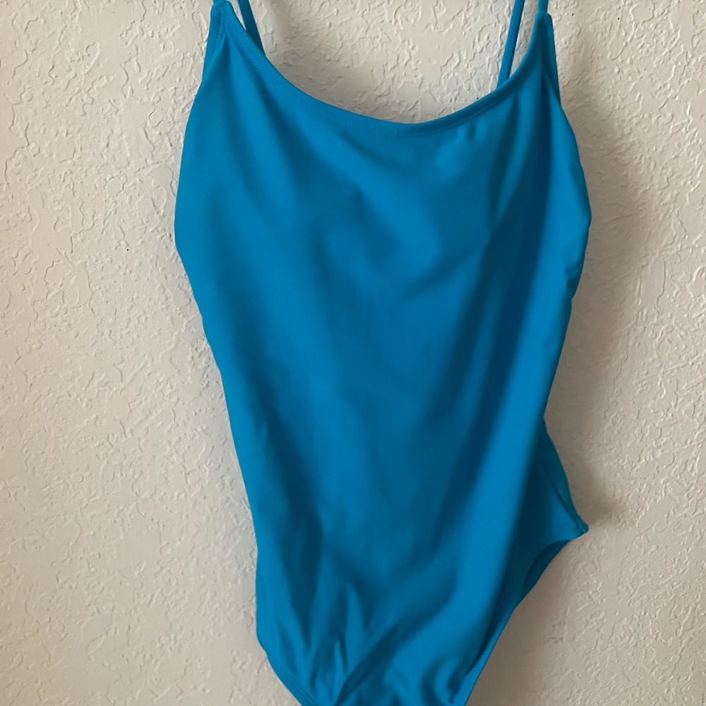 Woman’s blue no boundaries bathing suit